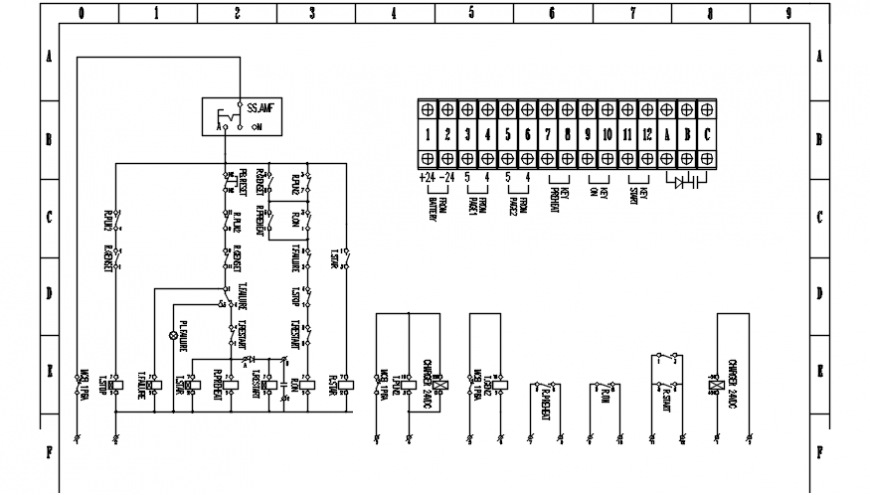 Electrical automation and riser diagram of Gambar wiring genset pasar dwg file