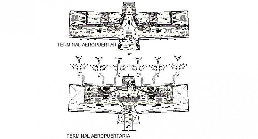 Electrical automation system of airport terminal plan in auto cad