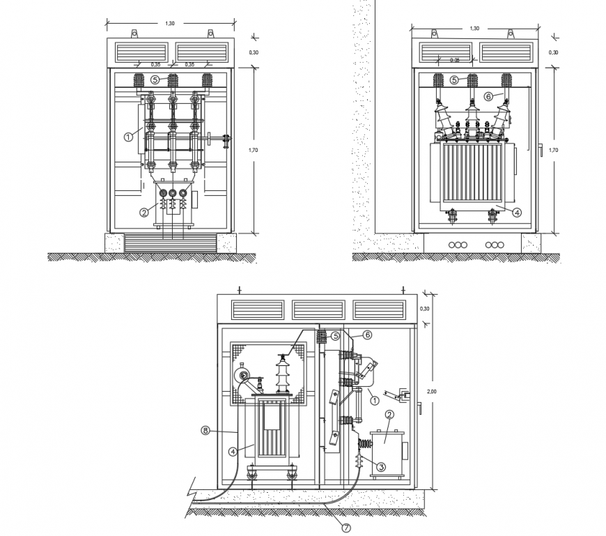 Electrical blocks detail 2d view autocad file