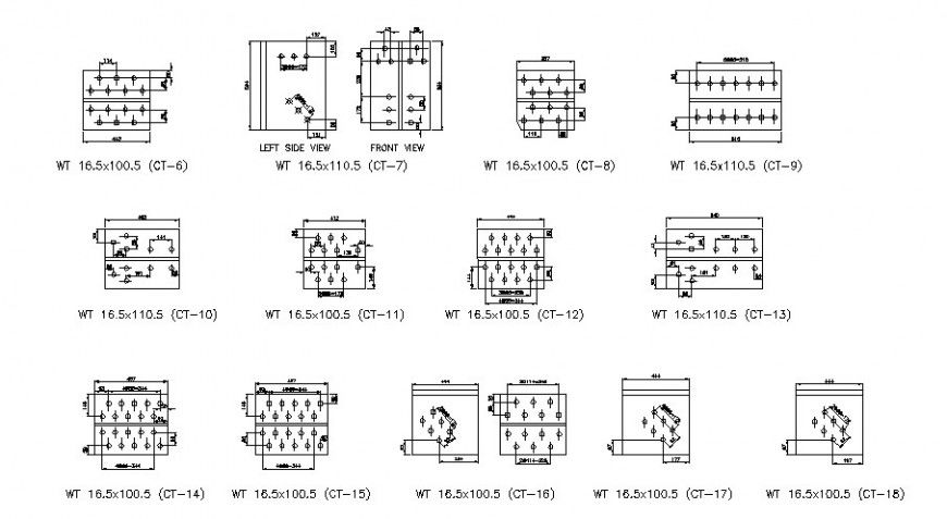 Electrical bridge connection detail drawing in AutoCAD file.