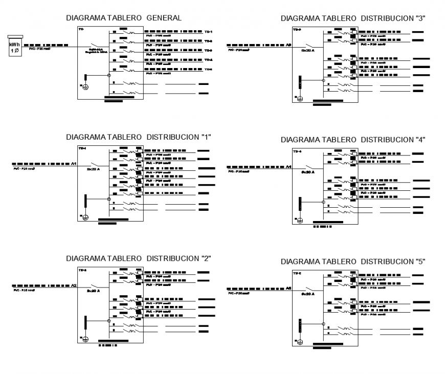 Electrical circuit installation layout 2d view autocad file