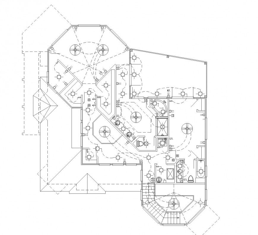 Electrical commercial building plan detail dwg file