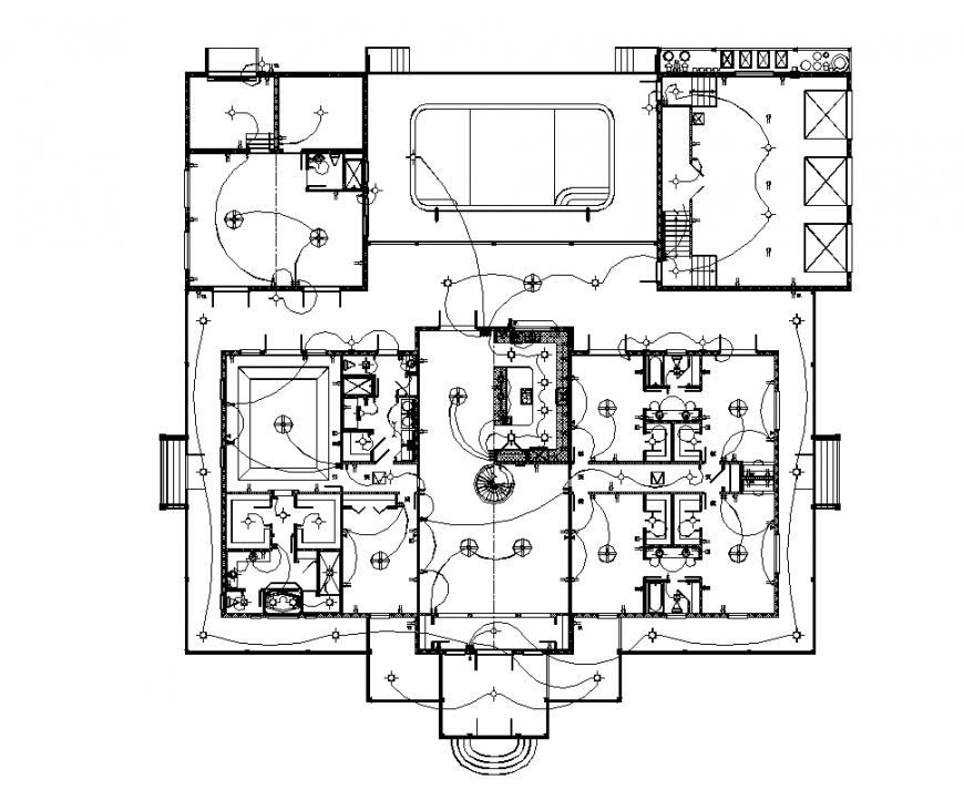 Electrical connection of building with electrical design dwg file