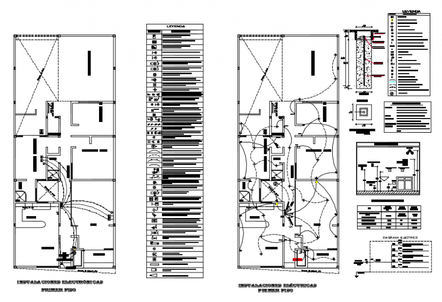 Electrical detailing top view plan detail dwg file