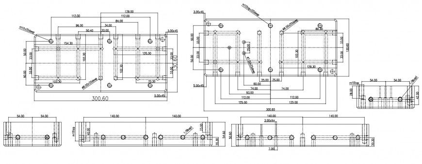 Electrical diagram and installation details for foot base dwg file