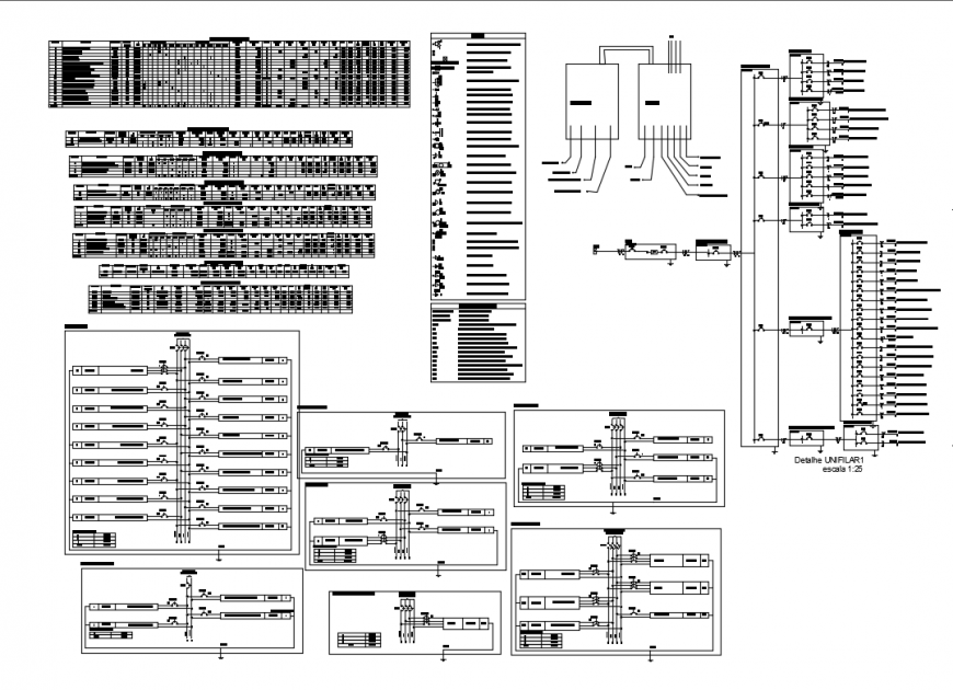 Electrical diagram details of two-story house dwg file