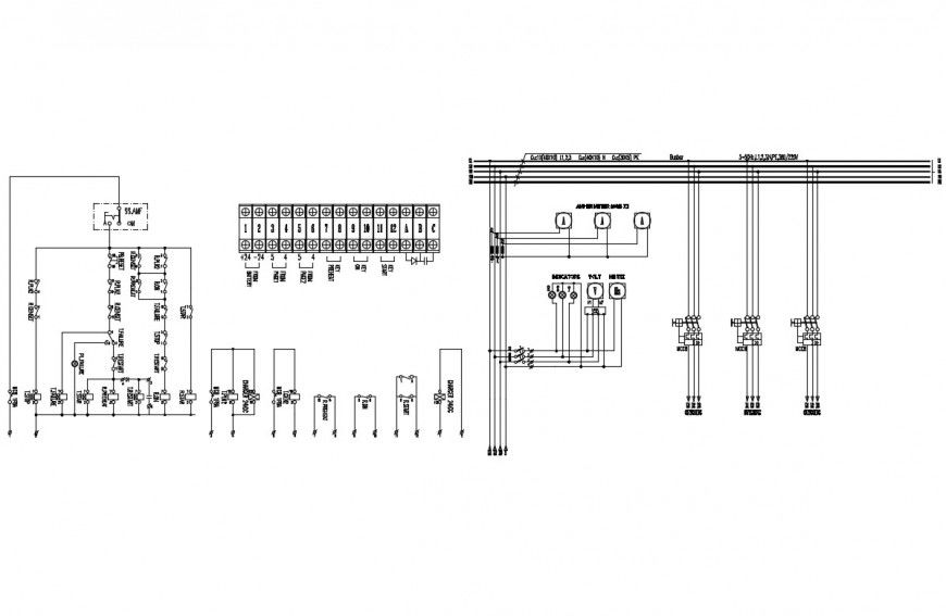Electrical diagram LVMDP cad drawing details dwg file