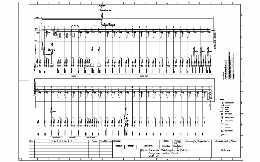 Electrical Distribution Network General Single Diagram Details dwg file