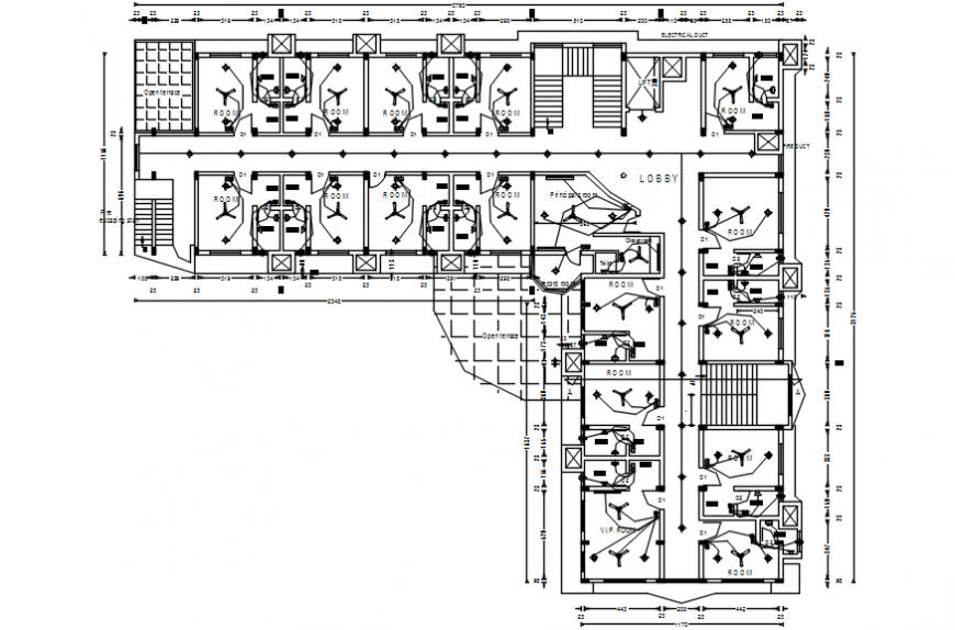 Electrical drawing of hospital project dwg file