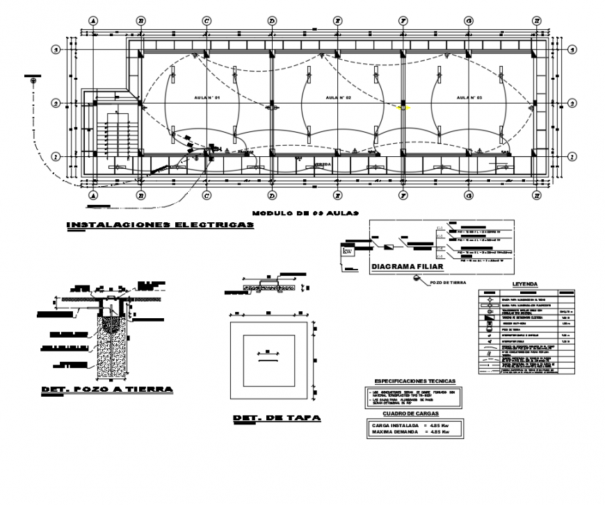 Electrical drawings and Construction detail dwg file