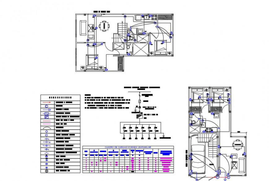Electrical fitting block detail 2d view layout file in Autocad format