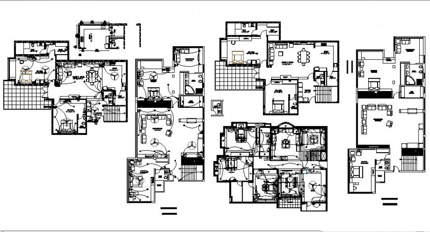 Electrical fittings and house plan 2d drawing in autocad