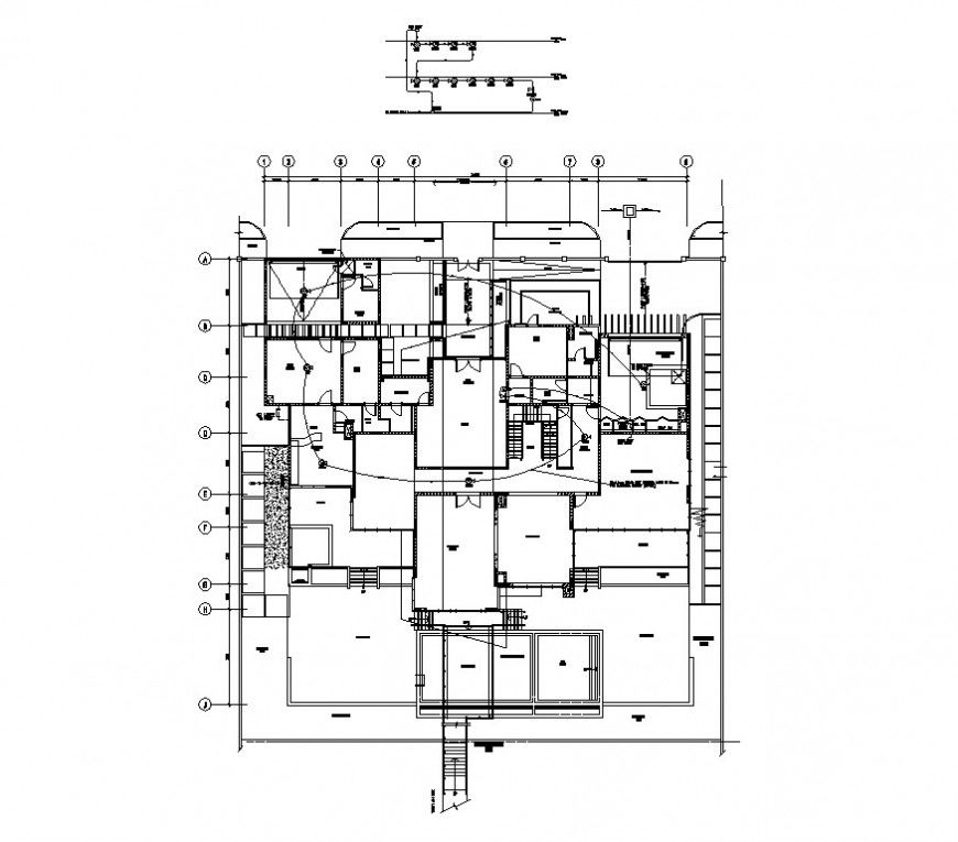 Electrical fittings in a building detail CAD block layout file in dwg format