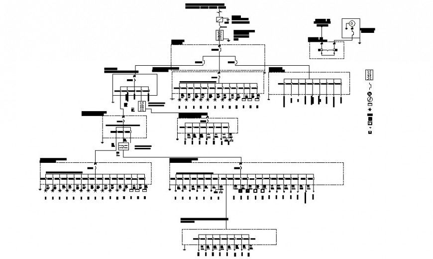 Electrical flow diagram details elevation 2d view autocad file