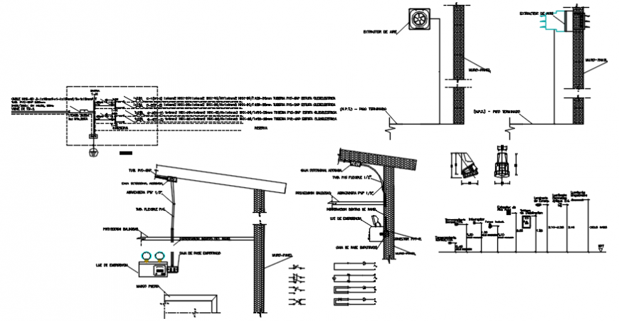 Electrical fluorescent light pole dwg autocad file