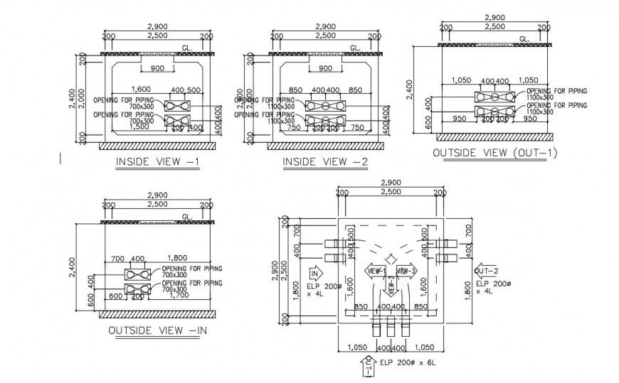 Electrical fuse box drawings detail 2d view dwg file