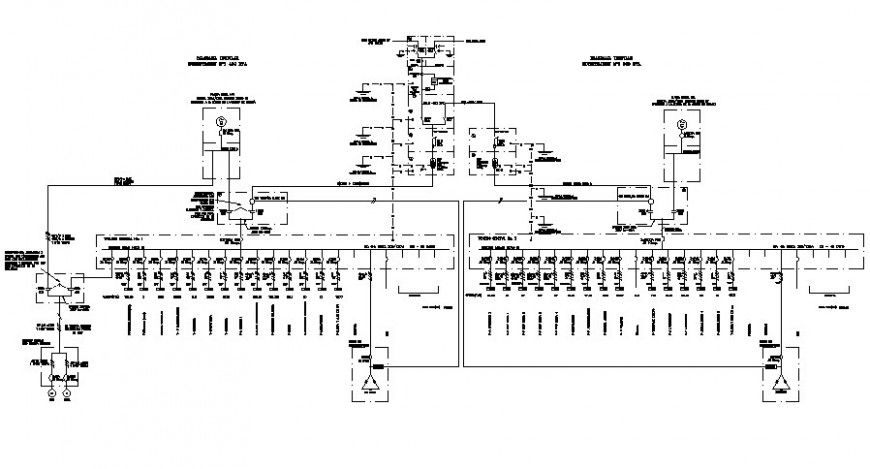 Electrical fuse circuits flow diagram details 2d view autocad file
