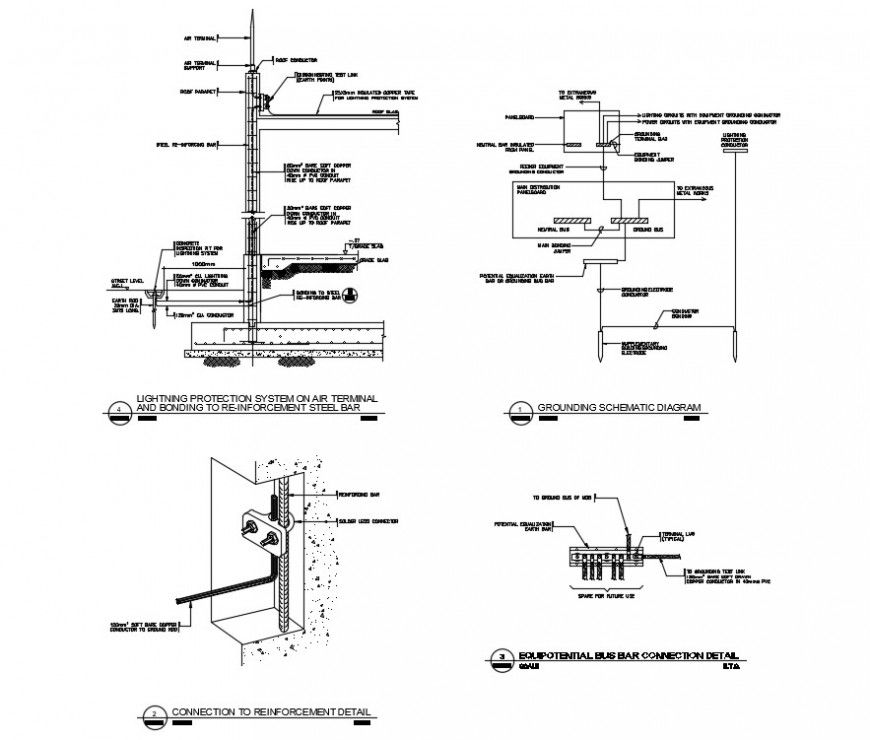 electrical grounding schematic diagram cad file