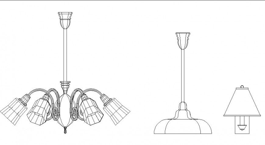 electrical hanging lamp cad file