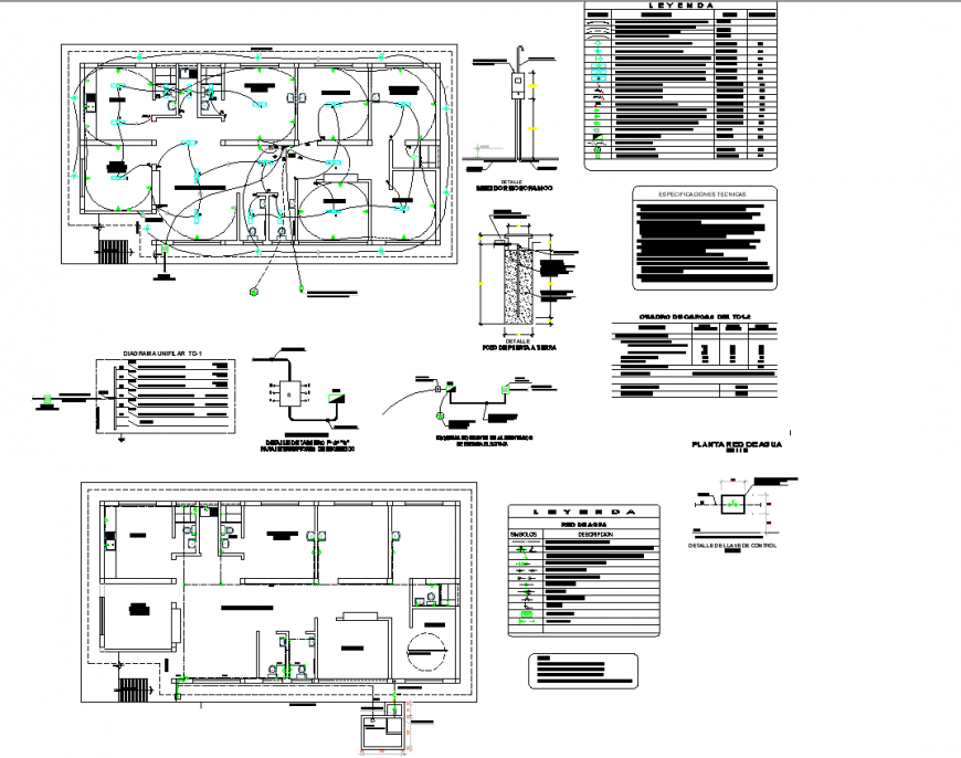 Electrical house plan and circuit detail dwg file