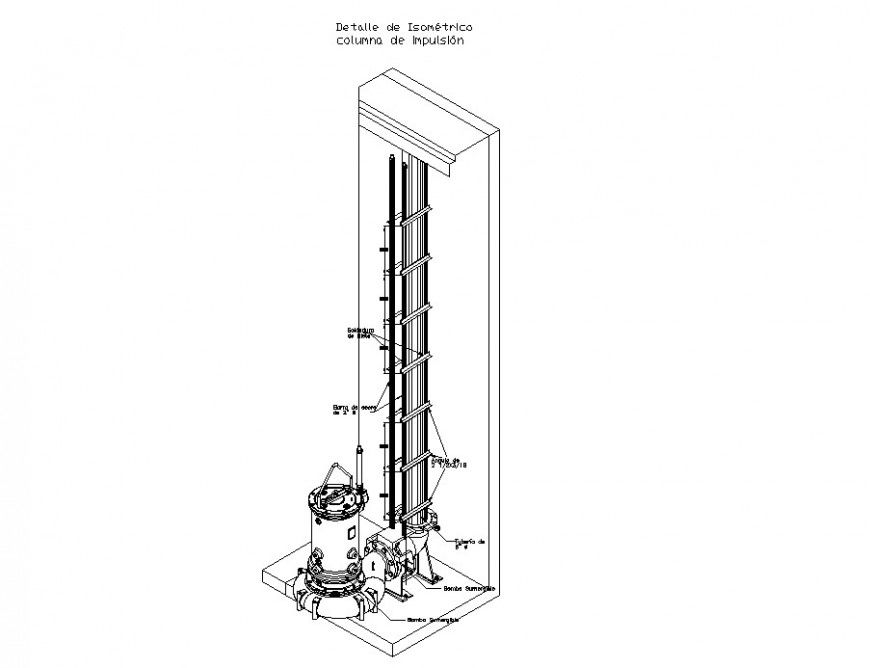 Electrical impulsion machinery block 2d view autocad file