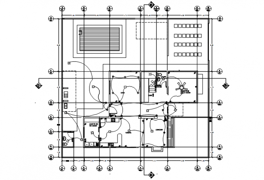 Electrical installation of house in AutoCAD file