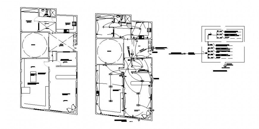 Electrical installation and layout plan details of one family house dwg file