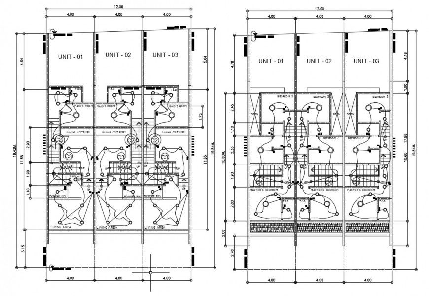 Electrical installation CAD drawings in building dwg file