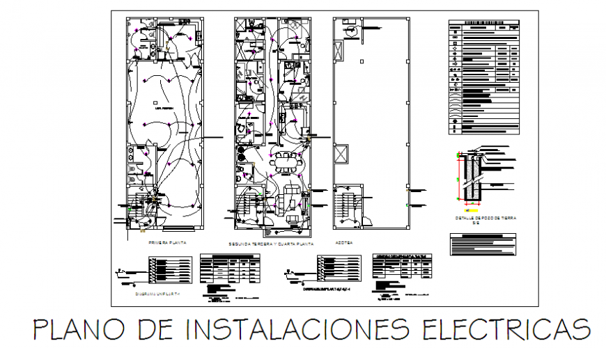 Electrical installation design drawing of multi familiary house-location design drawing