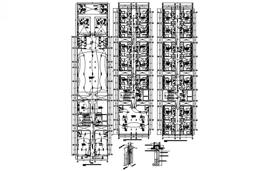 Electrical installation details in building autocad file