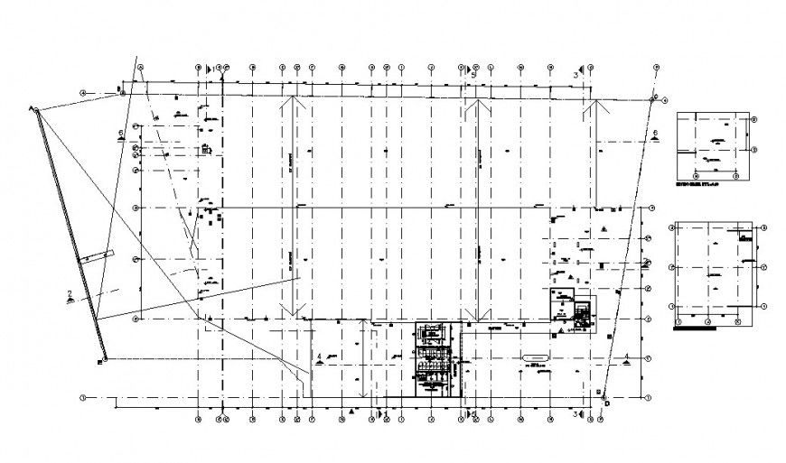 Electrical installation details of industrial building floor dwg file