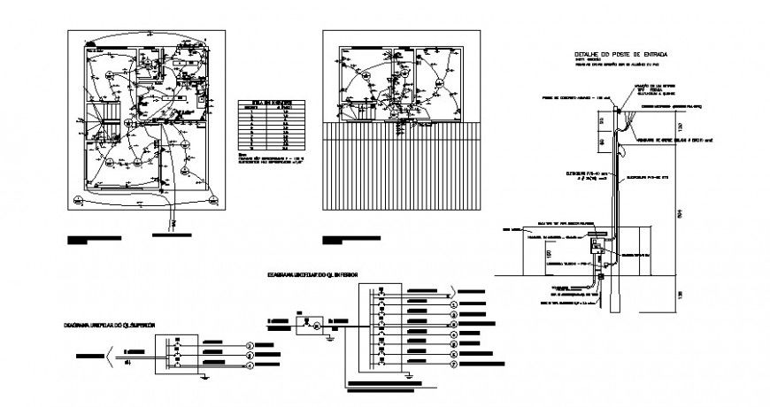 Electrical installation details with riser diagram cad drawing details dwg file