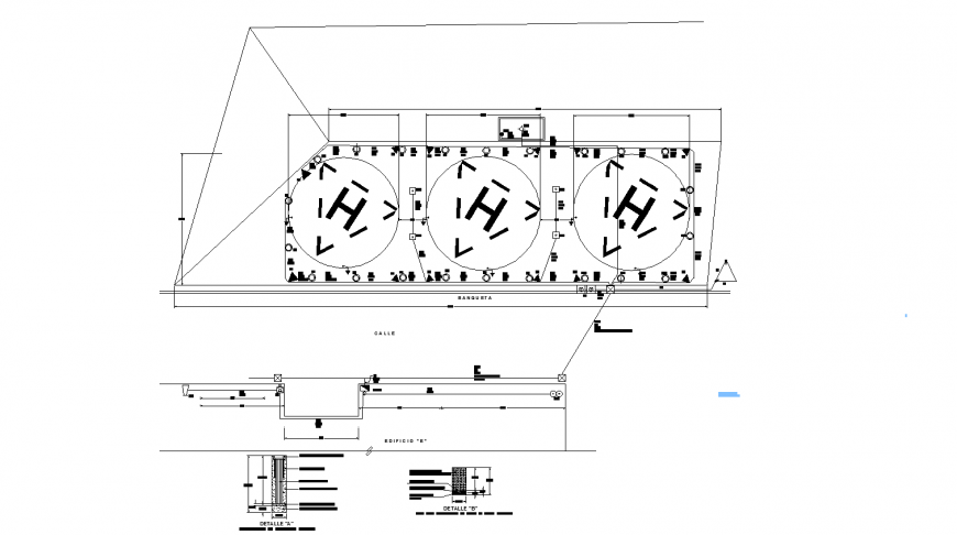 Electrical installation heliport drawing in dwg AutoCAD file.