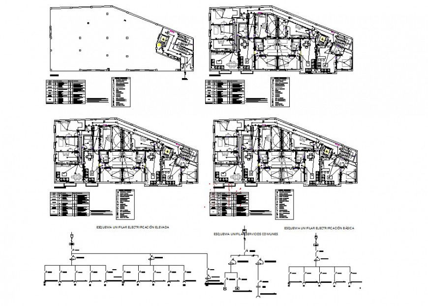 Electrical installation in a building 2d view CAD block layout autocad file
