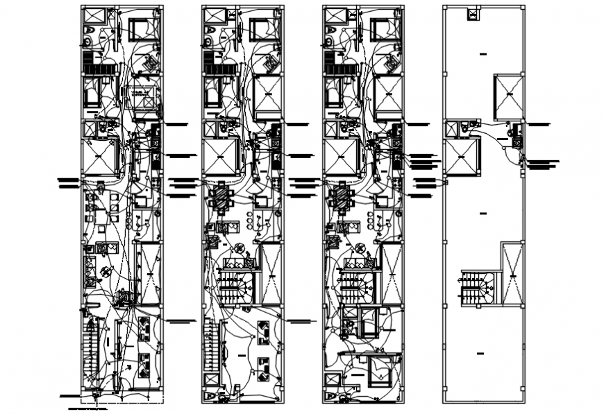 Electrical installation in housing of AutoCAD file