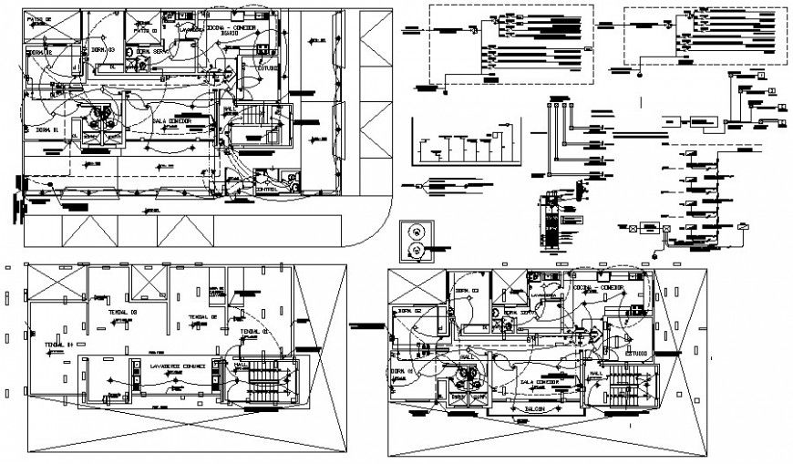 Electrical installation layout plan 2d view autocad file