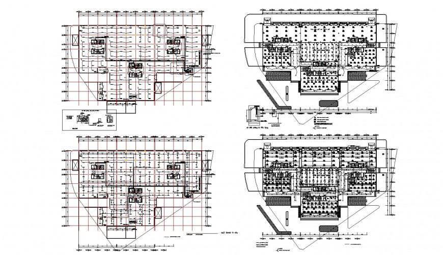 Electrical installation layout plan and electric equipment installation details of hotel building floors dwg file