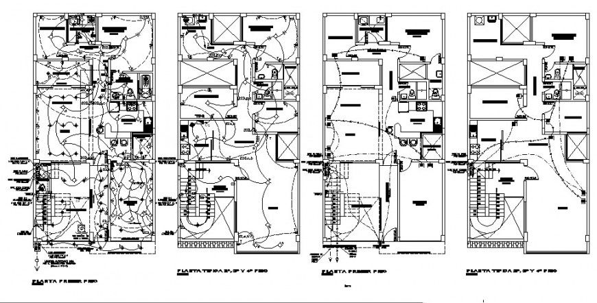 Electrical installation layout plan and house floor plan cad drawing details dwg file