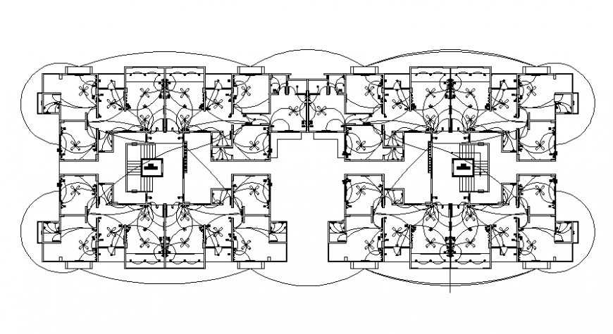 Electrical installation layout plan details in building 2d view autocad file