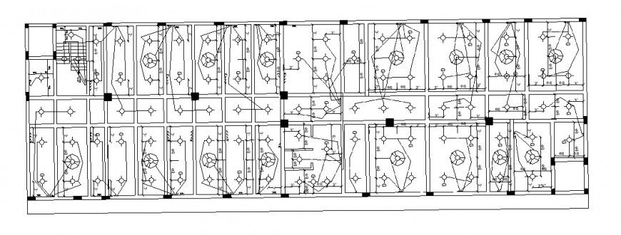 Electrical installation layout plan details of apartment building floor dwg file