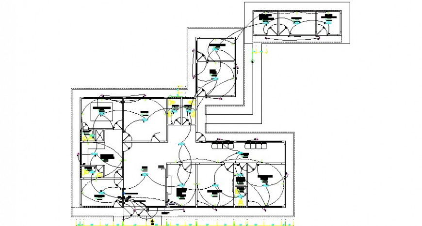 Electrical installation layout plan details of health clinic dwg file