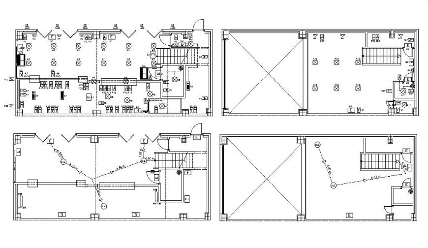 Electrical installation layout plan details of pizzeria restaurant dwg file