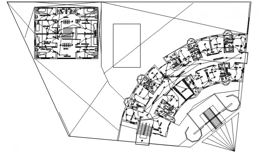 Electrical installation of hospital second floor plan in AutoCAD file