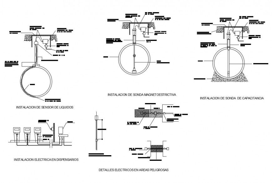 Electrical installation of liquid sensor details of hospital dwg file
