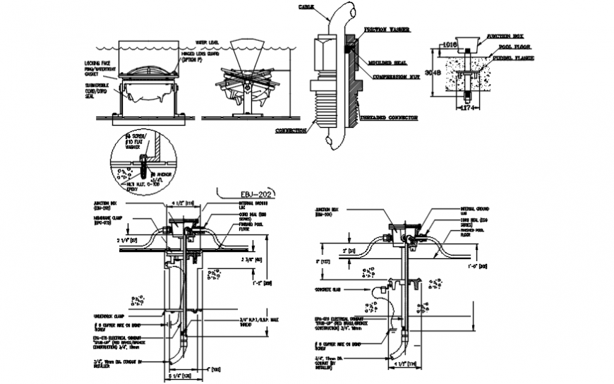 Electrical installation plan for villa lighting poles dwg file