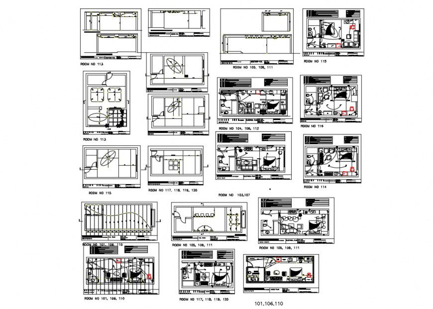 Electrical installation plan in a room detail 2d view layout dwg file