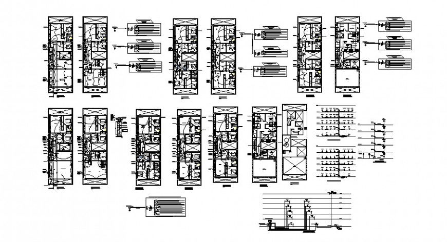 Electrical installation plan of high rise building block autocad file
