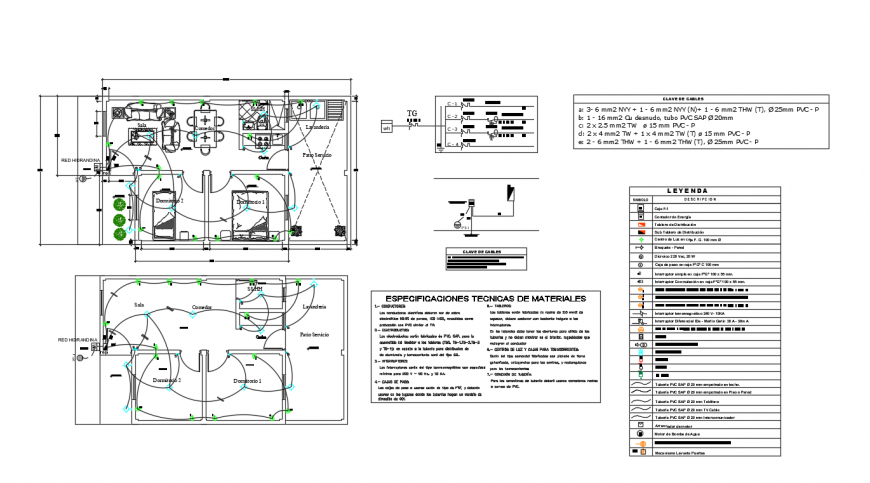 Electrical installation single storey house top view plan dwg file