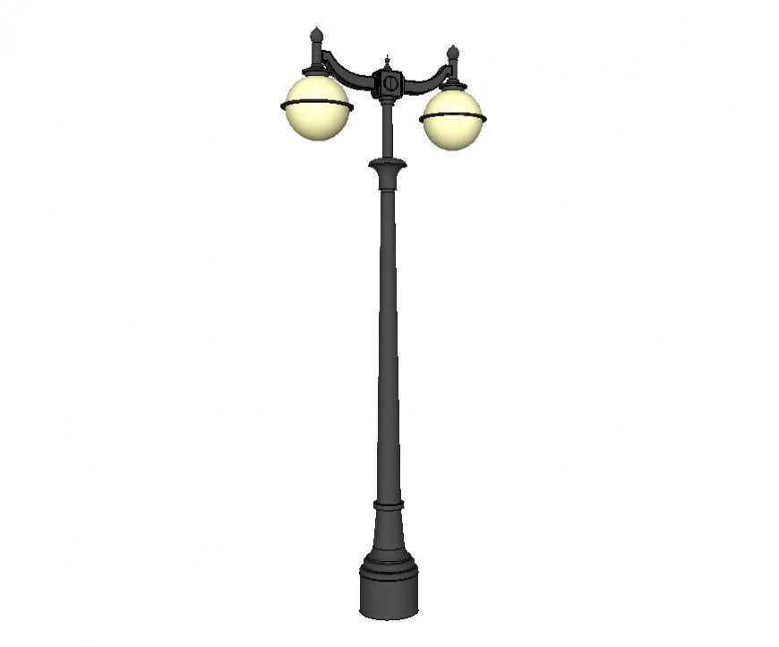 Electrical Lamp-post detail 3d model layout sketch-up file