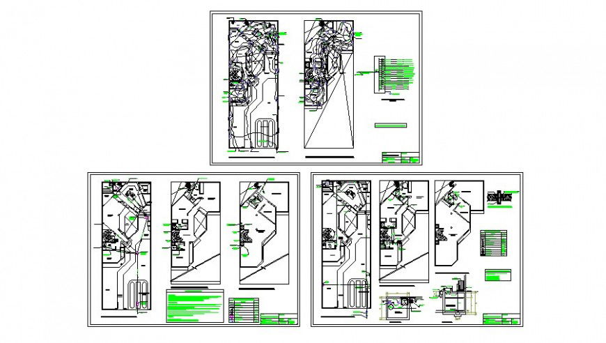 Electrical layout and sanitary installation drawing details of residential house dwg file